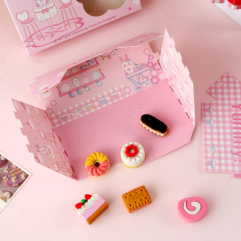 Yifang Qing creativo rompecabezas borrado sobre dibujos animados postres borrado estudiantes artículos de papelería reducción de presión mayorista