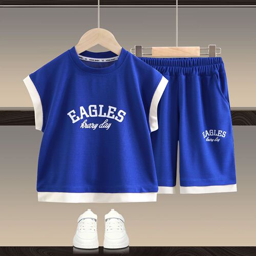 [2025] Children's summer sleeveless suit for men and women's Korean vest two-piece set for medium and large children's shorts set