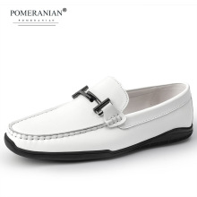 小码36 37大码45 46白色头层牛皮驾车司机鞋马衔扣潮真皮透气休闲