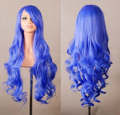 European and American foreign trade 80CM multi-color cosplay anime wigs with Harajuku style colorful long curly hair full headset