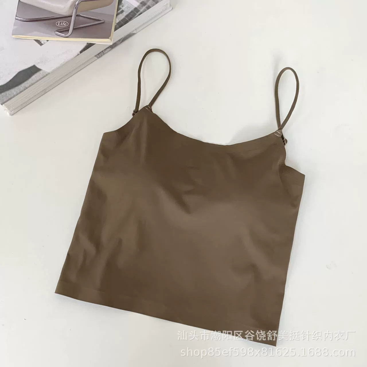 Силк кружевной топ-к camisole (женщины), встроенные чашки, тесемка открытая спинка, один размер