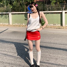 春夏休闲夏日曼波｜娇俏少女感｜轻千禧单品 绣标撞色短裙百搭26