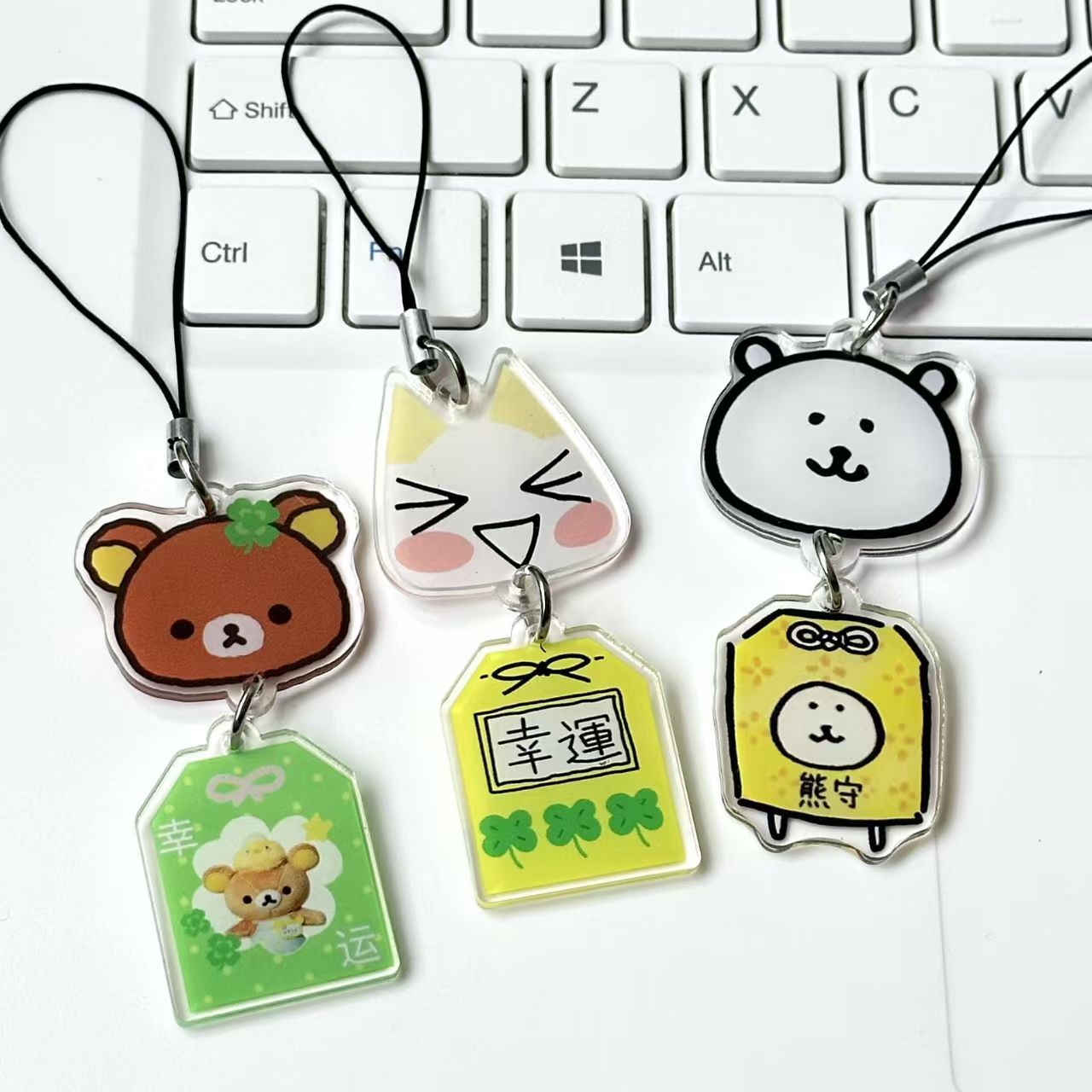 Ancient Cute Cartoon Dora Cat Pintado a mano Lucky Yushou Acrílico Cadena colgante Libro de tarjetas Cadena de teléfono móvil Decoración colgante
