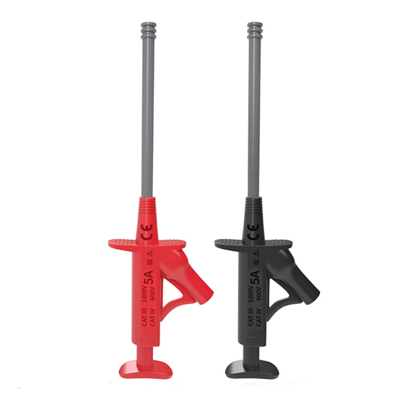 万用表测试钩4mm香蕉插头探钩柔性高压差分伸缩钩电容IC夹钩钳