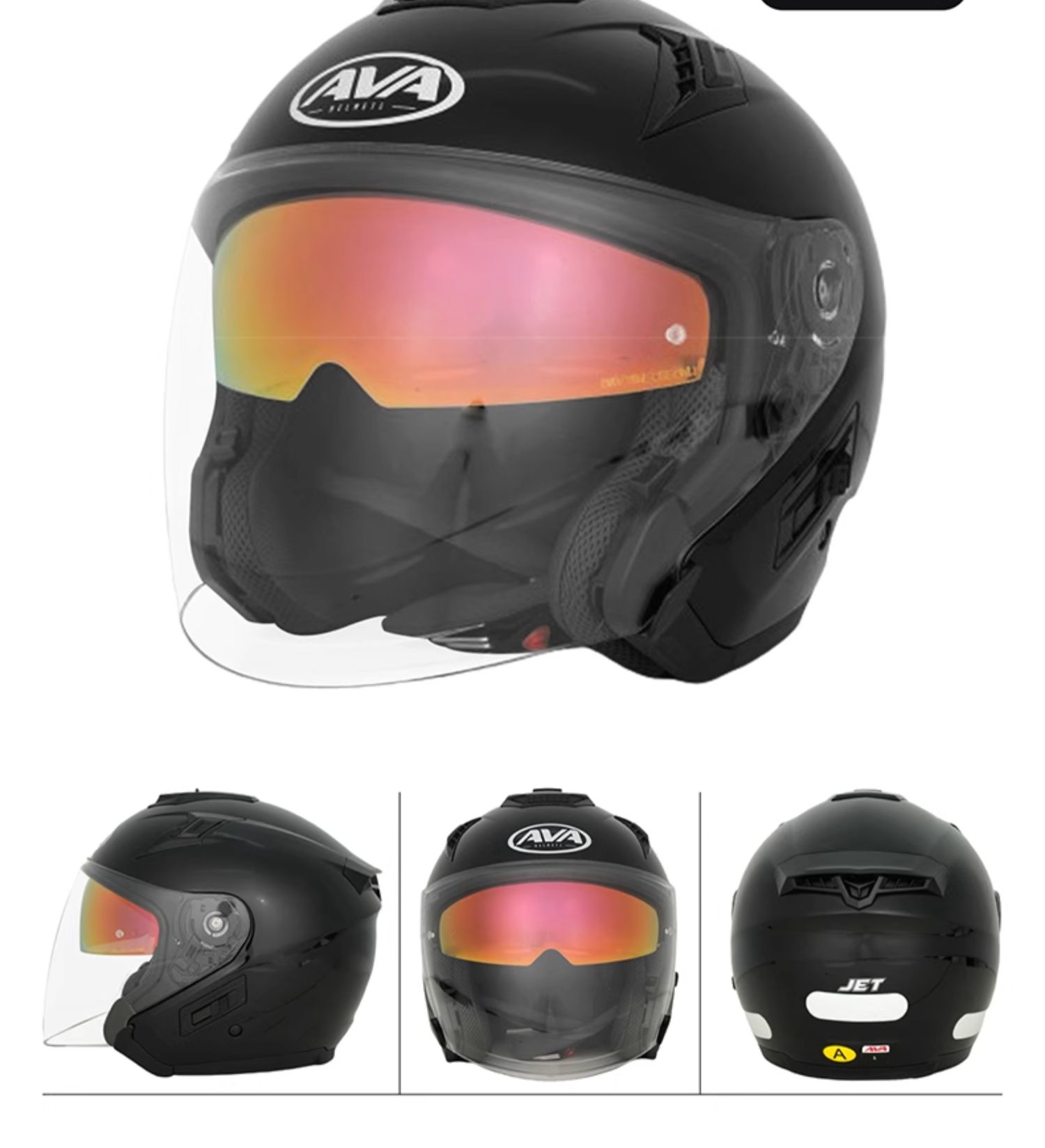 Motorcycle Half Helmet JET Locomotive Helmet 3/4 Winter Double Lens Anti-fog