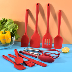 Factory Wholesale Silicone Kitchenware Set 10-Piece Kitchen Utensils Non-Stick Pan Cooking Spatula Fork Set Integrated Kitchenware