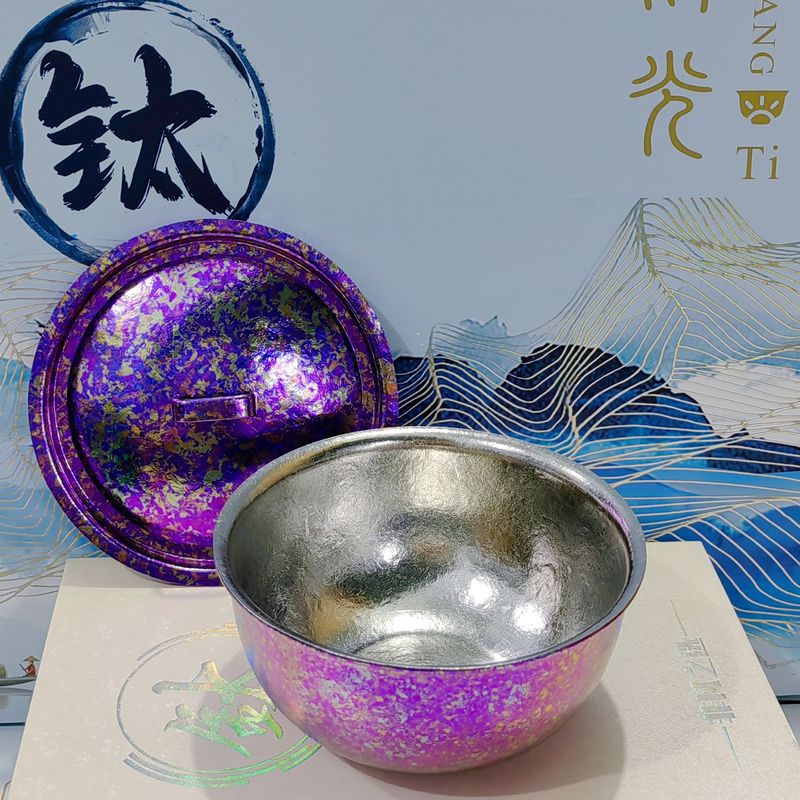 昂光新款纯钛蒸蛋碗加厚盖碗家用饭碗盖碗纯钛炖盅户外野营餐具|undefined