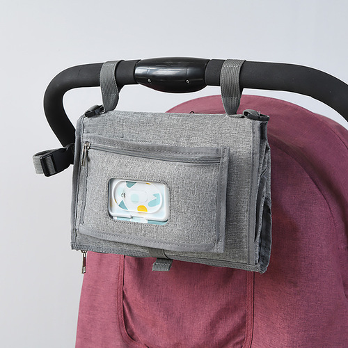 Portable baby diaper pad, multifunctional hangable stroller diaper bag, foldable diaper bag for mothers to take care of their babies when they go out