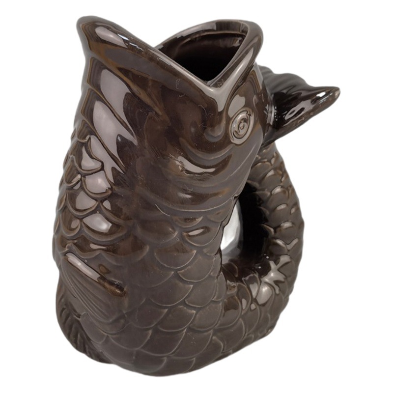 De estilo británico en relieve de cristal de cóctel Tiki taza Purr hervidor olla de agua en forma de pez tarro sirena taza de cola de pez