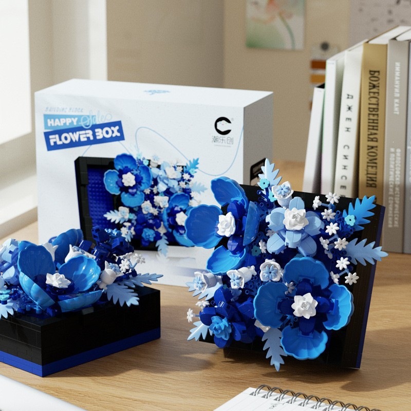 Chao Le Chuang 7345 - 7348 flores interestelares arco iris ramo de flores ensamblaje bloques de construcción juguetes para niños niñas rompecabezas adornos