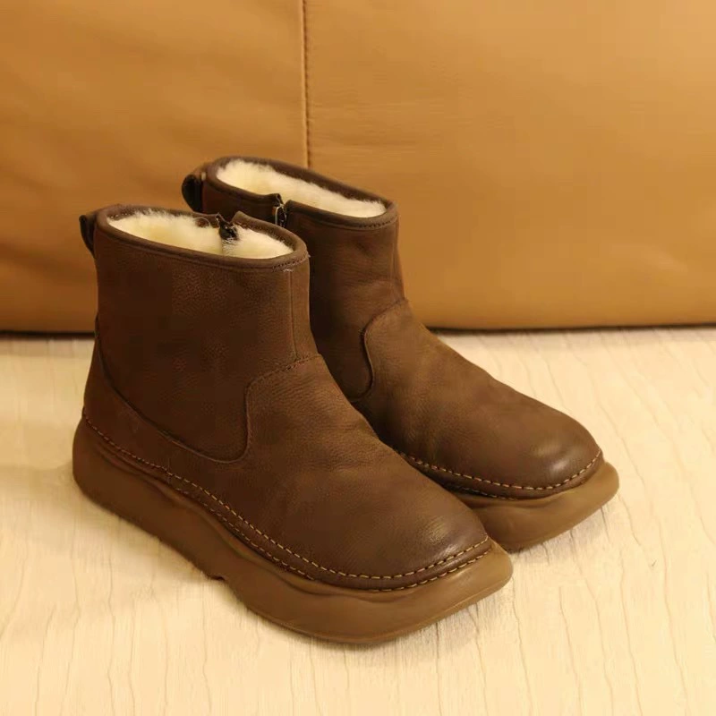 Comfortable boots for leisure platform with zipper, soft sole