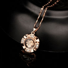 正宗时来运转吊坠香港热销镀玫瑰金彩金十二生肖镶钻项链送礼物..