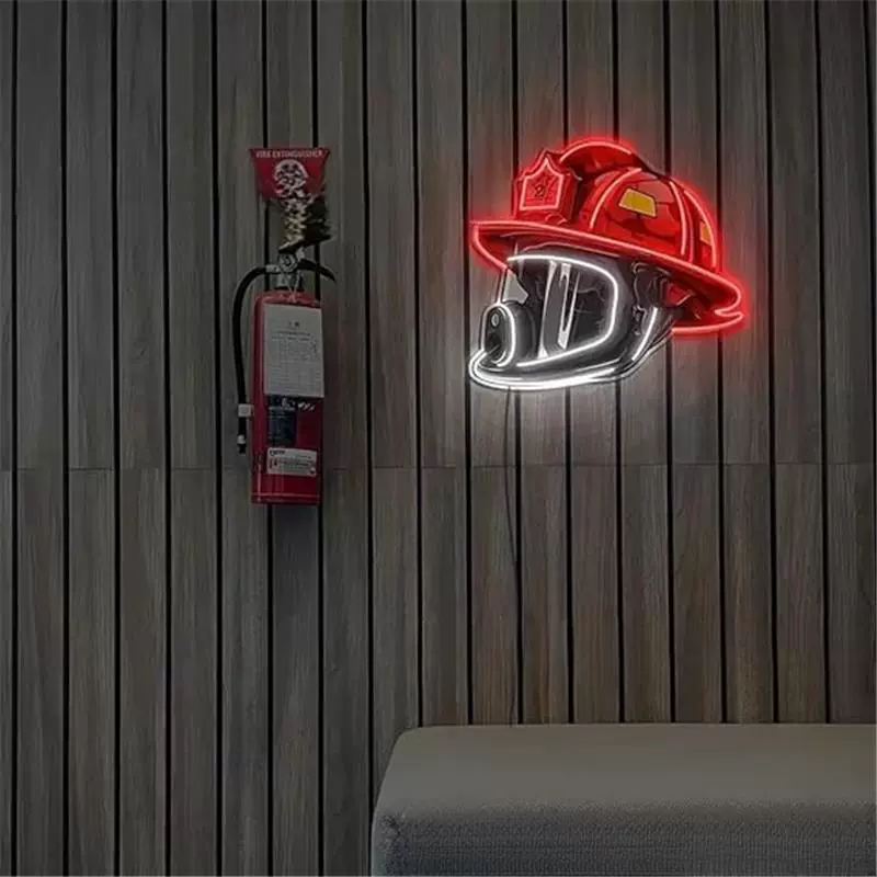 [跨境新款Firefighter Helmet Neon Sign消防员头盔霓虹灯]