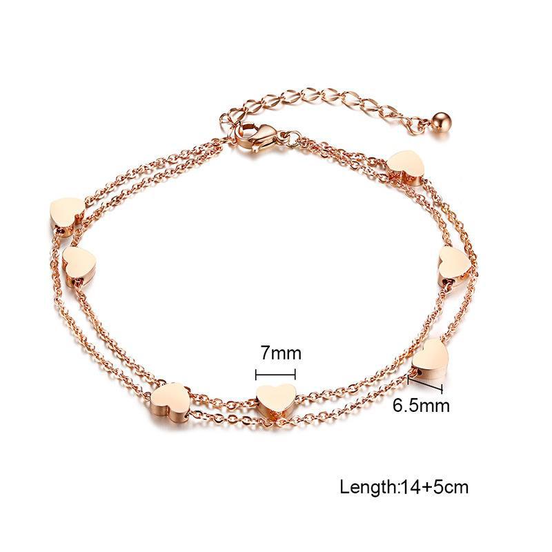 12g Weight Vacuum Plating Gold Plating Process 18K Gold Plated Plating Material Fashion Geometric Heart Shape 201 Stainless Steel Stainless Steel Bracelets In Bulk
