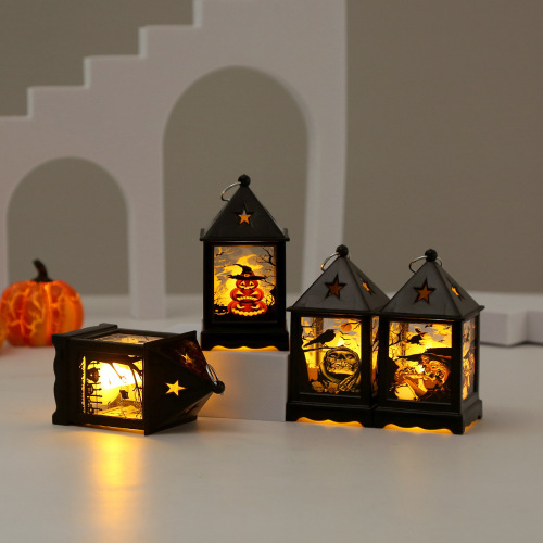 Halloween-style LED portable pumpkin lantern creative night light festival atmosphere decoration props set small ornament