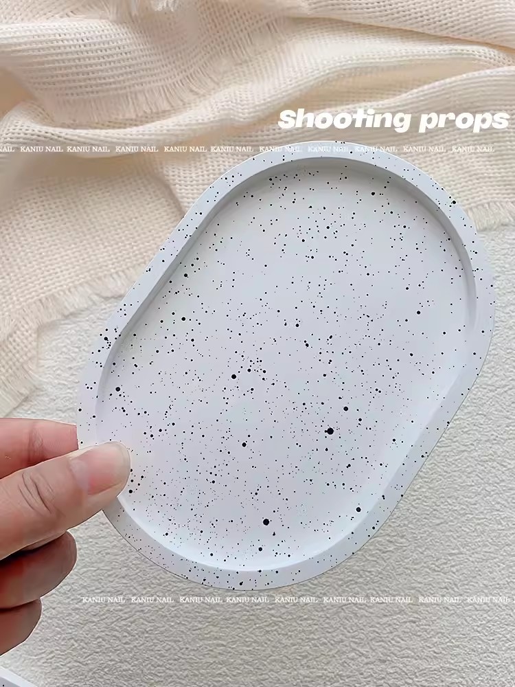 Artículo de manicura accesorios fotográficos in blanco mate red joyas bandeja de almacenamiento atmósfera tela de fondo decoración de fotos