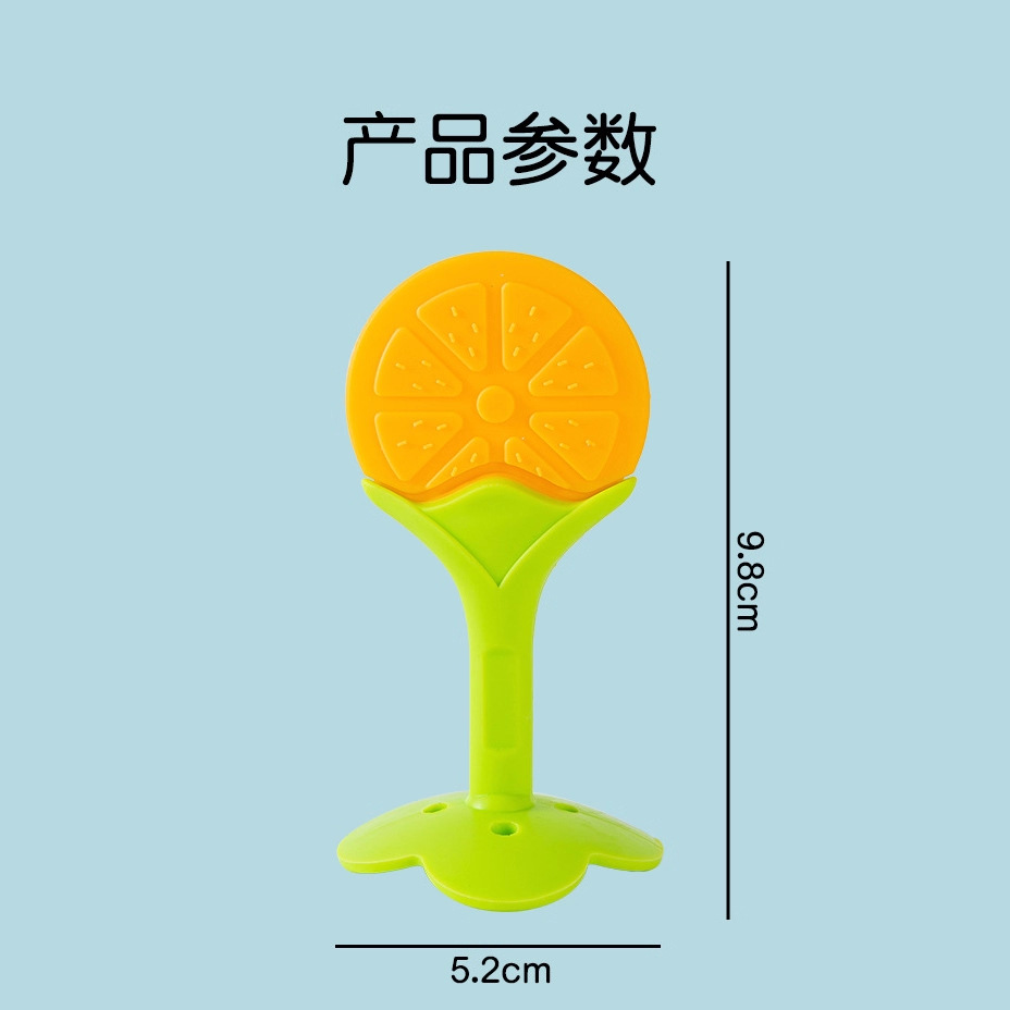 Inventario estereoscópico de frutas de goma de diente de silicona para bebés, goma de diente de dentición para niños, goma de diente para bebés