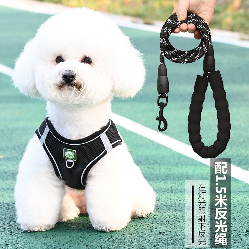 ペットリードナイロン反射伸縮犬リードベストスタイルテディビションポメラニアン反射ハーネス|undefined