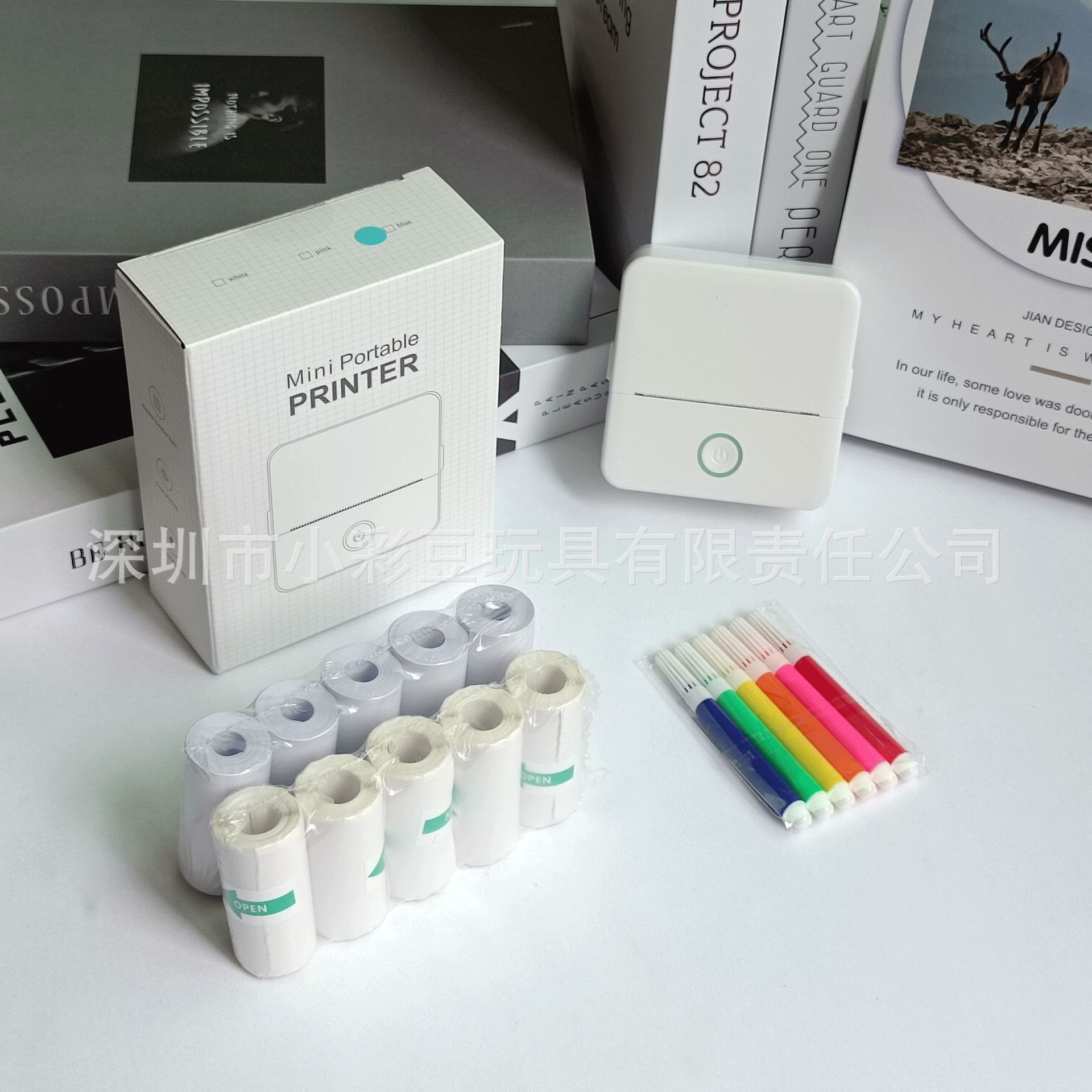 X6 흰색 + 감열지 5개 + 접착지 5개 + 색펜