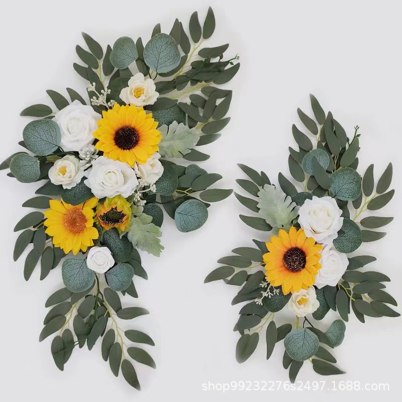 Venta caliente transfronteriza boda flor artificial Bienvenido flor signo flor Mesa flor fotografía decoración boda suministros fábrica al por mayor