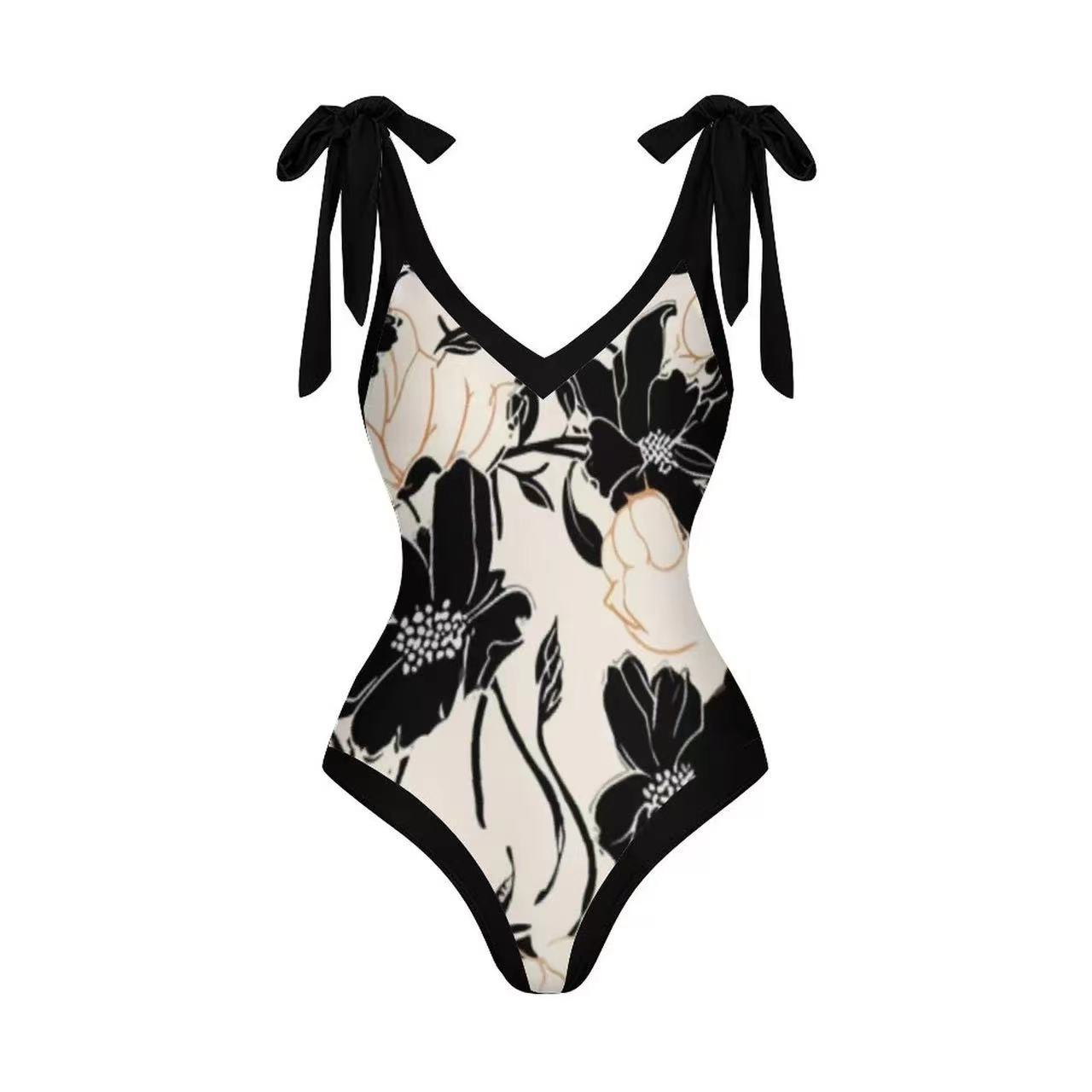Women's Classic Style Printing Solid Color 2 Pieces Set One Piece Swimwear display picture 22