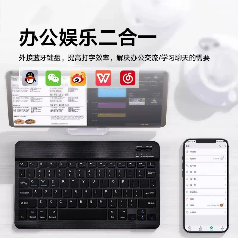 Xiaomi, Huawei, клавиатура для планшета, портативная для мобильного телефона, беспроводной комплект, Bluetooth