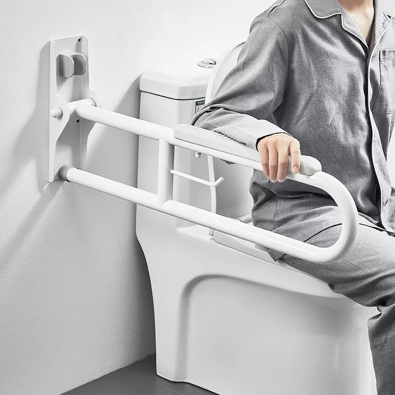艾美迪马桶安全扶手可向上折叠不锈钢304安全扶手带高回弹PU软垫