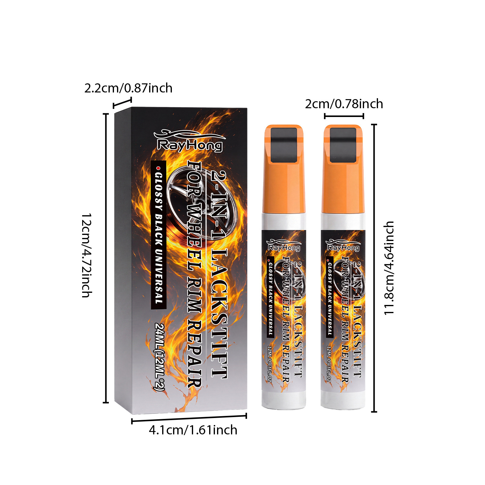 RAYHONG Wheel Scratch Repair Pen - Cleans, Removes Stains, Enhances Shine, Covers Scratches, Prevents Oxidation, Car Beauty and Maintenance