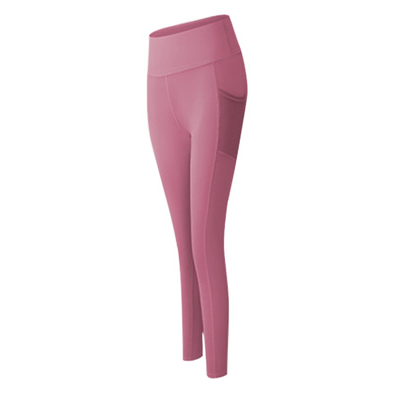 European and American Style Butt-Lifting Fitness Pants, Popular Quick-Dry Elastic Sports Leggings with Mesh Side Pockets for Running, Training, and Yoga