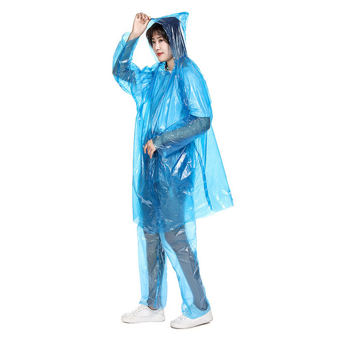 disposable raincoat set, separate raincoat and rain pants, unisex, full-body stormproof rain poncho, theme park rafting, wholesale