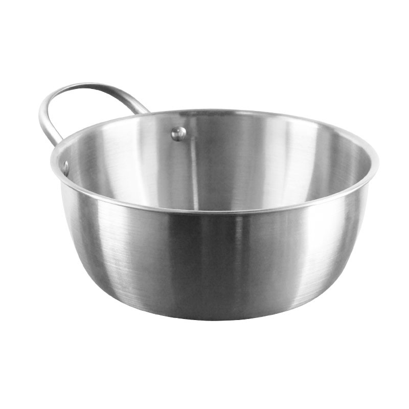 Taza de acero inoxidable coreana con mango, tazón de ensalada grueso, tazón de mezcla fría dorada, tazón de fideos creativo de olla caliente