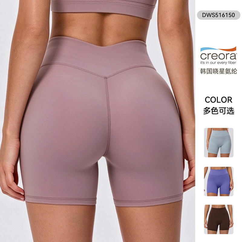 Cross-Border New Product Three-Quarter Yoga Sports Shorts for Women with V-Shaped Waistband, Skin-Friendly Short Style, Versatile Running and Fitness Shorts Cross-Border New Product Three-Quarter Yoga Sports Shorts for Women with V-Shaped Waistband, Skin-Friendly Short Style, Versatile Running and Fitness Shorts