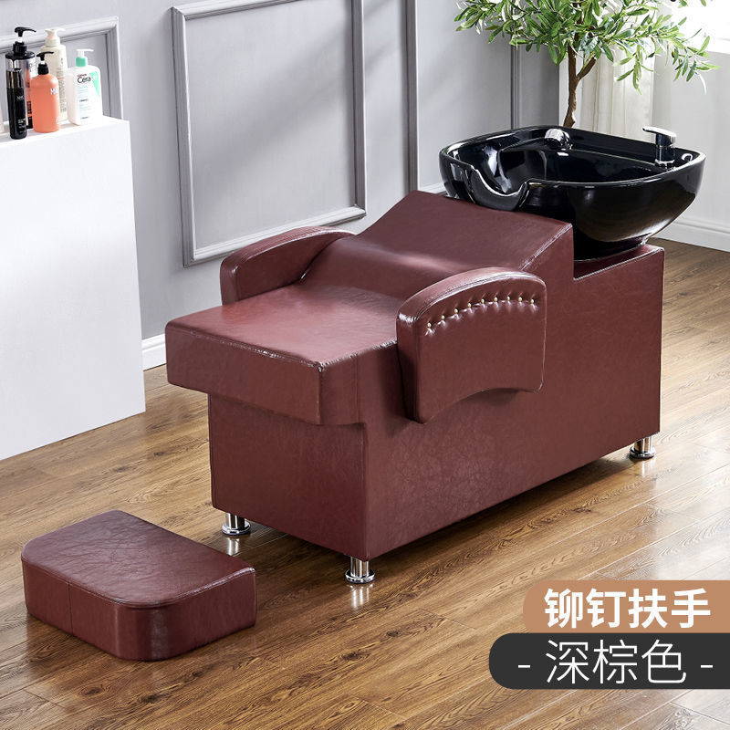 Cama de champú semi-reclinada, perforadora de estilo europeo para peluquerías