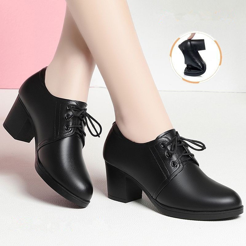 Zapatos para mujeres 2026 verano nuevos zapatos de tacones altos para mujeres zapatos de cuero poco profundos primavera y otoño zapatos de baile de tacones altos
