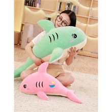 卡通羽绒棉海洋世界跳水鲨鱼公仔海豚毛绒玩具抱枕靠垫玩偶礼物女