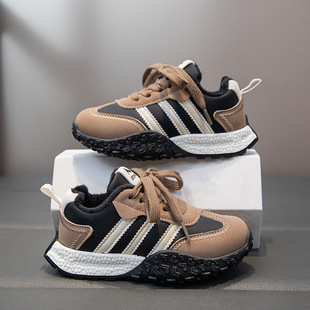 Children's Sports Shoes 2025 Autumn and Winter New Boys' Running Shoes Fashionable Girls' Casual Shoes Medium and Large Kidsren's Velvet Cotton Shoes