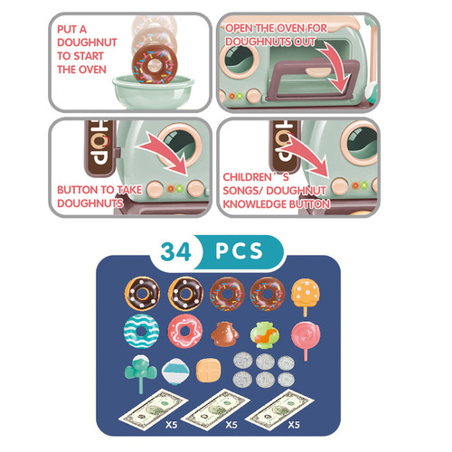 Children's Play House Ice Cream Electric Mini Musical Candy Girls Boys Kitchen Cake Shopping Mall Tool Set