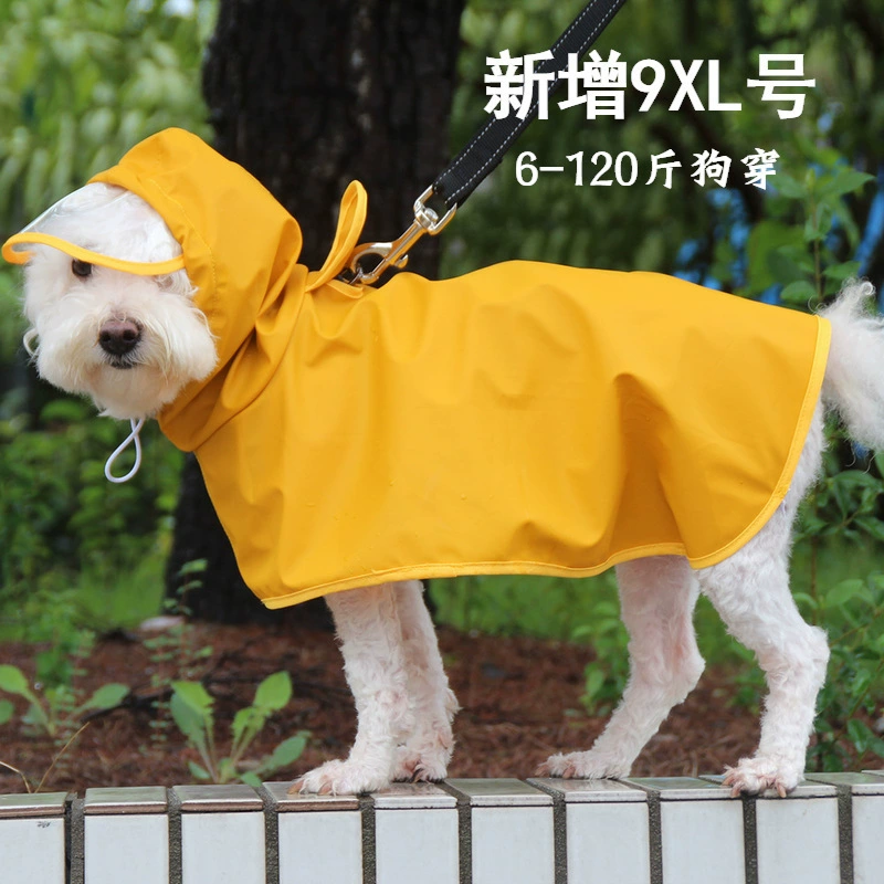 Домашнее животное яичный желток человек ПУ собака плащ с прозрачными полями пончо для домашних животных с поясом для защиты живота одежда для собак пересекает границу в дождливые дни