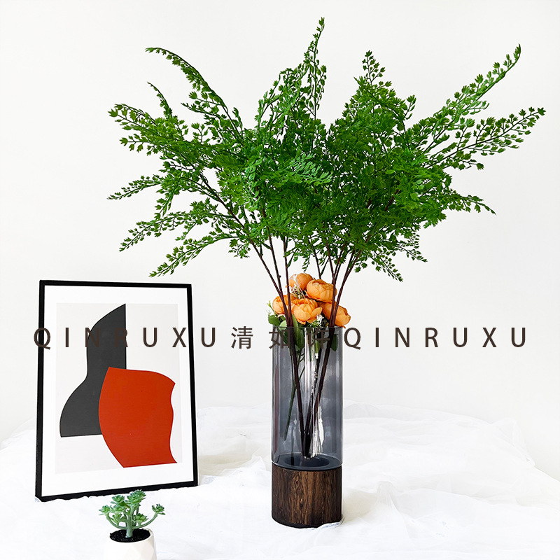 North European simulation green plant soft rubber mango high branch fern plant high-quality bunch home fern leaf fern grass decoration