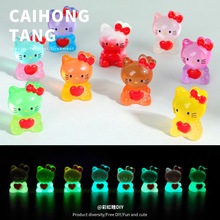 卡通可爱迷你炫彩KT桌面车载配饰 树脂批发DIY配饰材料批发