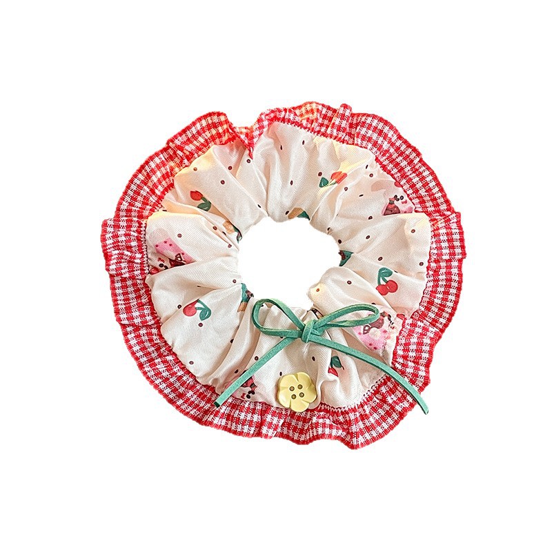 Ballet estilo encaje intestino grueso lazo para el cabello de alto valor con cola de caballo cuerda para el cabello flor para la cabeza niña de verano bola cabeza cuerda para el cabello accesorios para el cabello