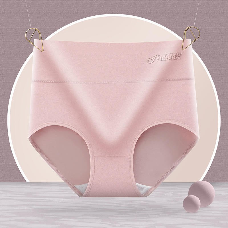 Ropa interior de cintura alta, entrepierna antibacteriana de algodón puro, pantalones cortos de mujer madre de algodón, pantalones triangulares para niñas, refrescante