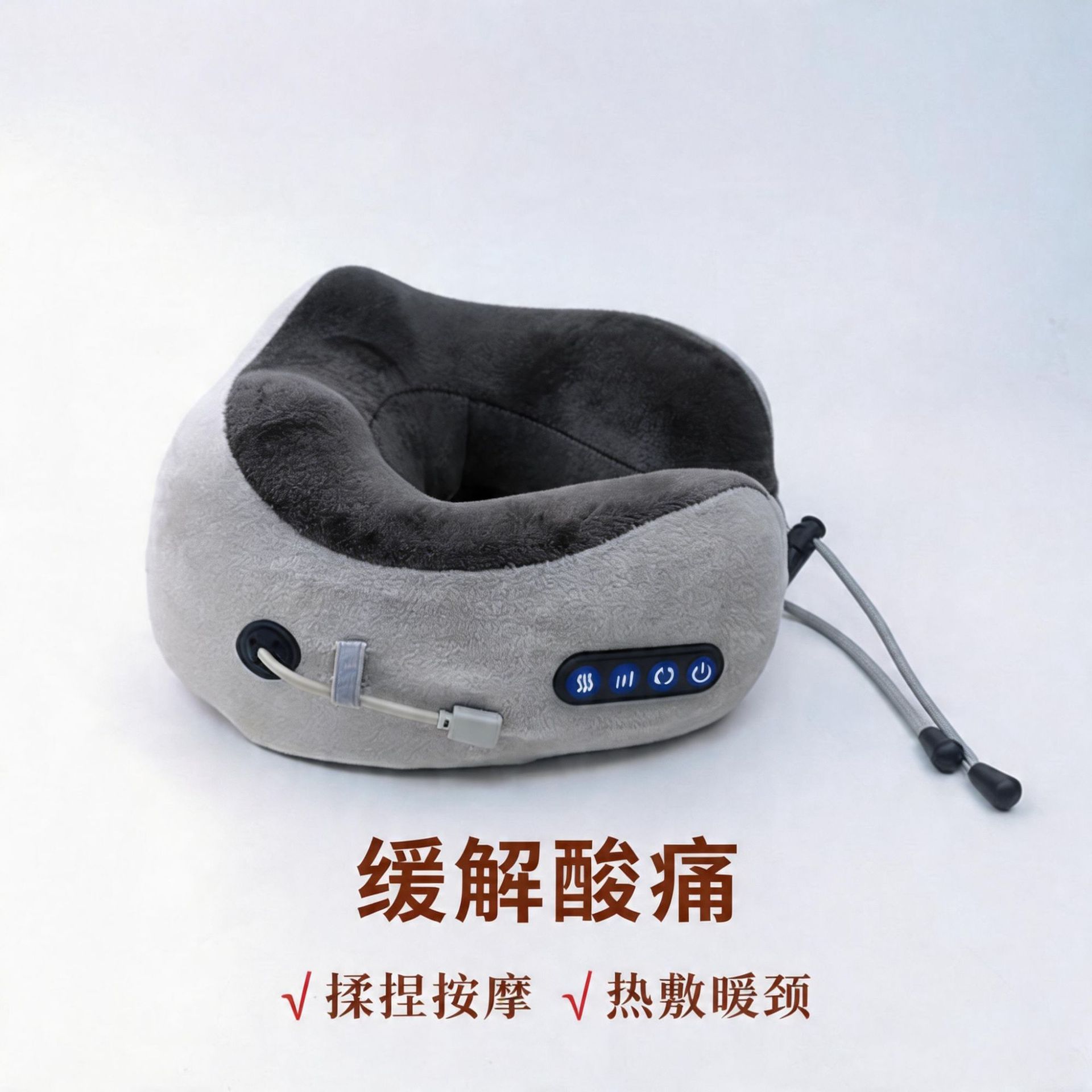 Almohada de masaje en forma de U transfronteriza, portátil para coche, almohada de viaje en forma de U, masajeador eléctrico para cuello y columna cervical al por mayor image 5