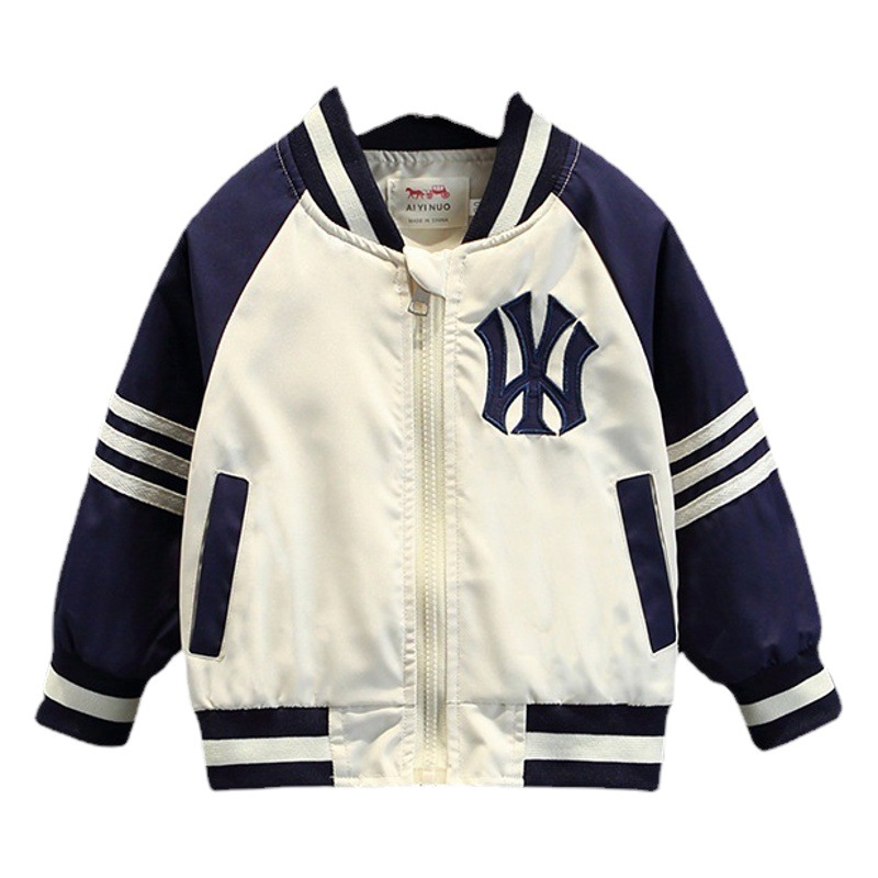 2637 Ropa para niños, chaqueta para niño, primavera y otoño 2026, nueva chaqueta estilo coreano para niño pequeño, uniforme de béisbol para bebé