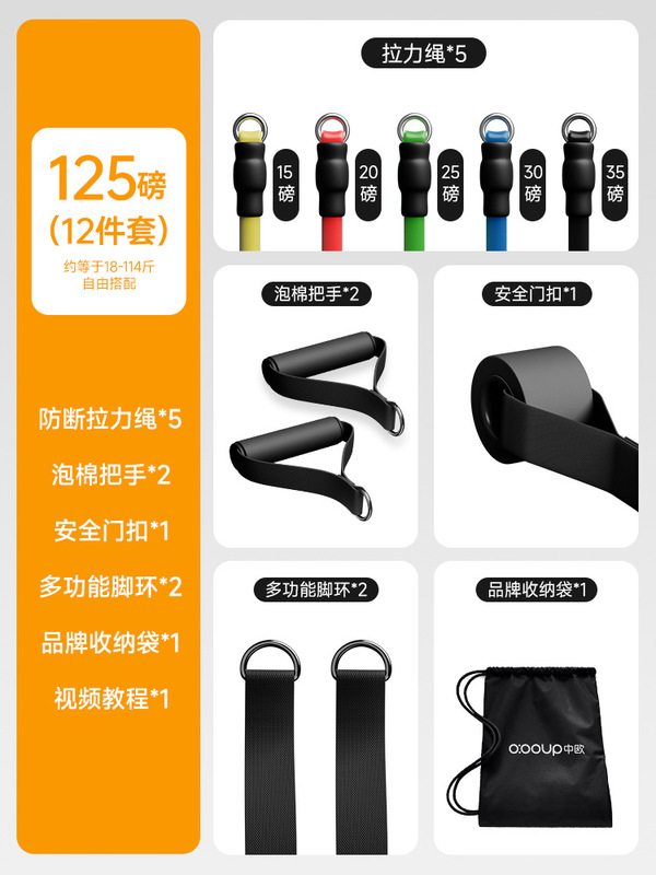 テンションロープフィットネスメンズ弾性ロープ胸筋トレーニング家庭用機器ドア吊りハイプルダウントレーニングバックロープ|undefined