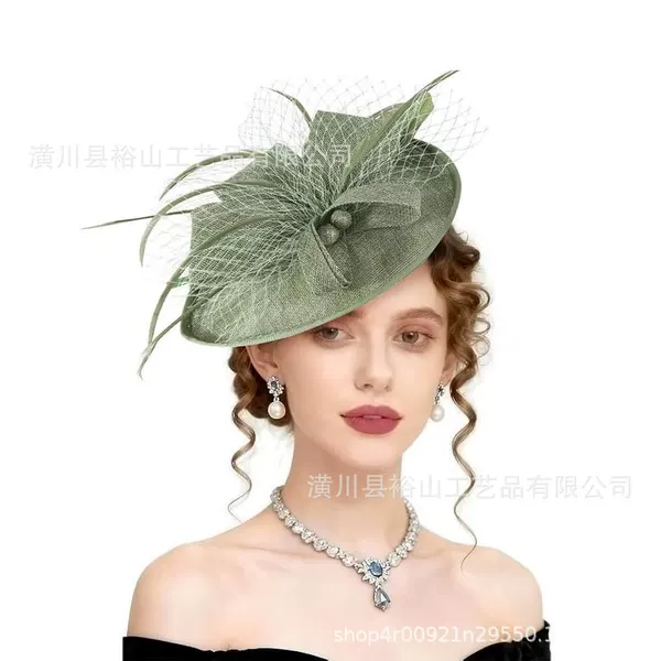 Popular Amazon top hat headwear, horse racing festival hat, tea party accessory, vintage feather headpiece, hair accessory, top hat for women