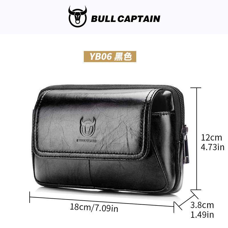 Capitán Niu cuero hombres cinturón de cuero multifuncional gancho cuero genuino 5.5.6.4.7 pulgadas teléfono móvil caja registradora bolso de la cintura