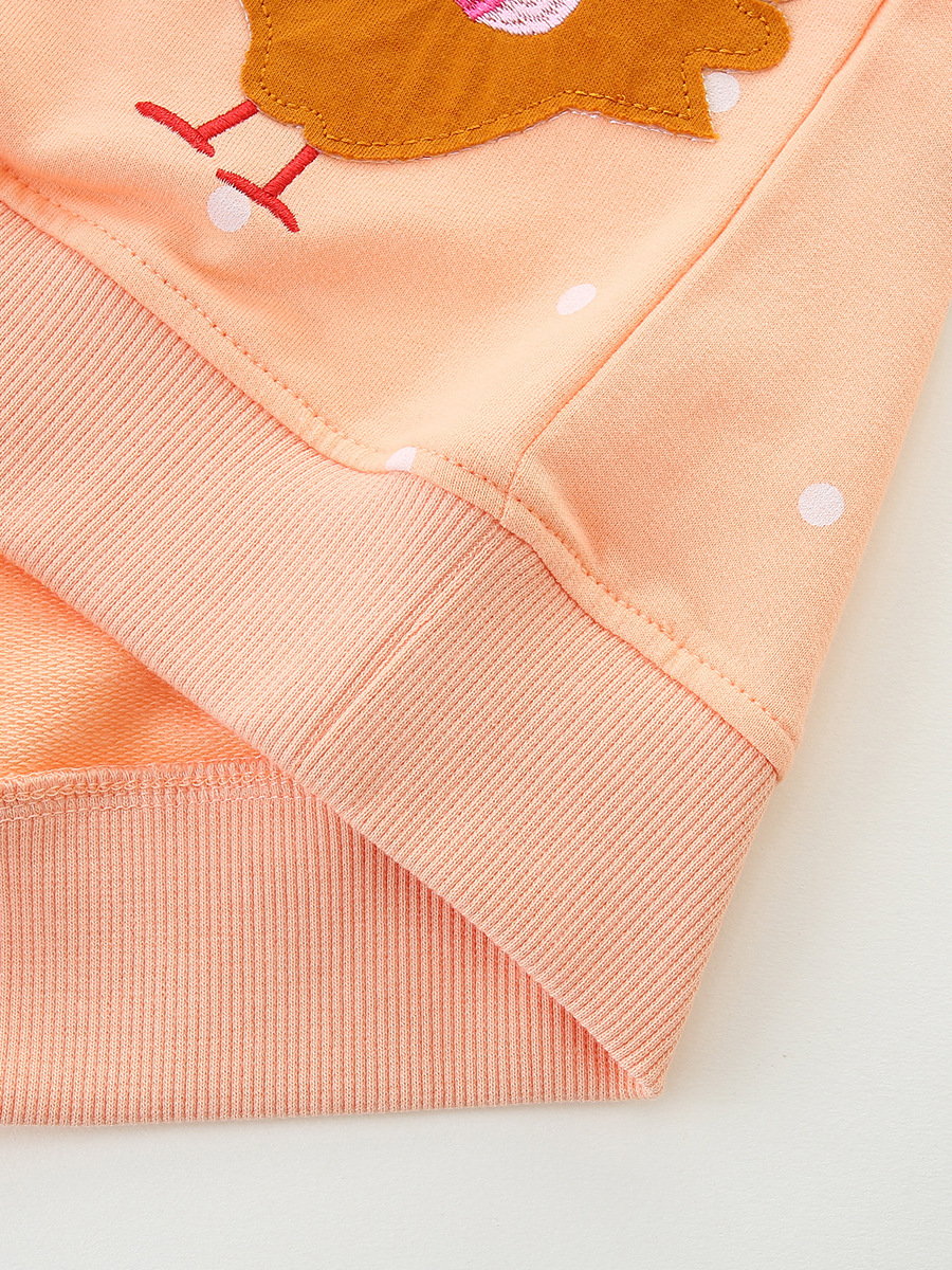 Otoño nuevo estilo europeo y americano camiseta de cuello redondo bordado camiseta de niñas de algodón de punto camiseta de mangas largas para niños image 4