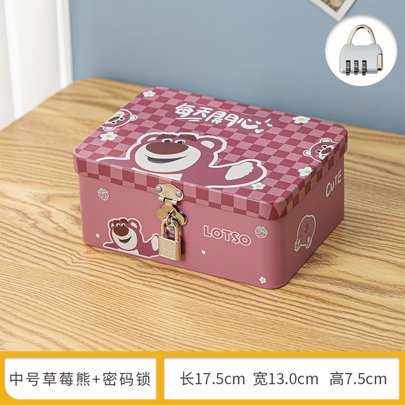 Rose Red Medium Strawberry Bear + Password Lock