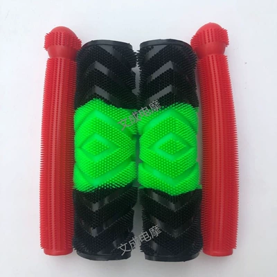 sweat-absorbing, anti-freeze rubber covers, scooter Motorcycle Handle Cover - tri-color-black-green-black-red-brake-handle-covers
